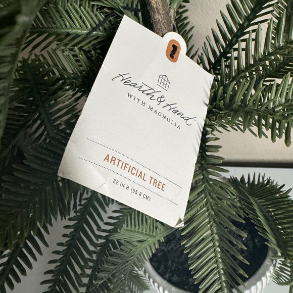 Hearth & Hand with Magnolia Faux Balsam Fir Tree in Washed Cement‎ NWT 22" - Picture 9 of 9